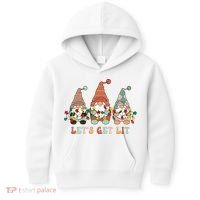 Let's Get Lit Christmas Gnome Lights Funny Xmas Gift Kids Hoodie thumb 0