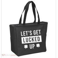Lets Get Lucked Up Funny Irish St Patricks Day Tote Bag thumb 2