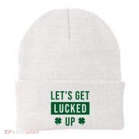 Lets Get Lucked Up Funny Irish St Patricks Day Beanie thumb 0