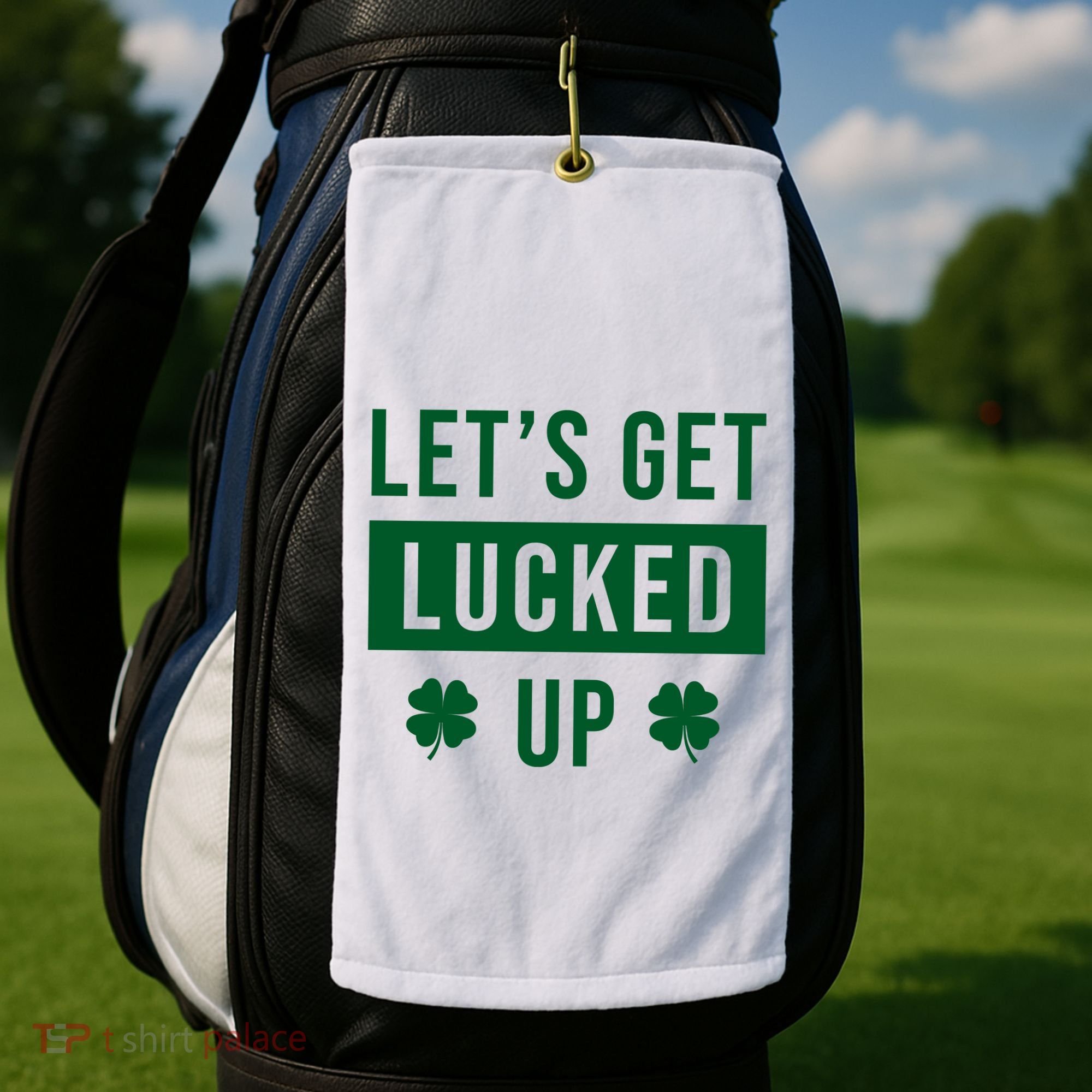 Lets Get Lucked Up Funny Irish St Patricks Day Golf Towel