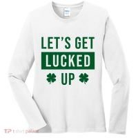 Lets Get Lucked Up Funny Irish St Patricks Day Women's Long Sleeve Shirt thumb 0