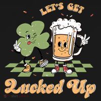 Let's Get Lucked Up St Patrick's Lucky Shamrock St Patrick's Day Beer Drinking Tote Bag thumb 4