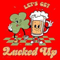 Let's Get Lucked Up St Patrick's Lucky Shamrock St Patrick's Day Beer Drinking Santa Hat thumb 1