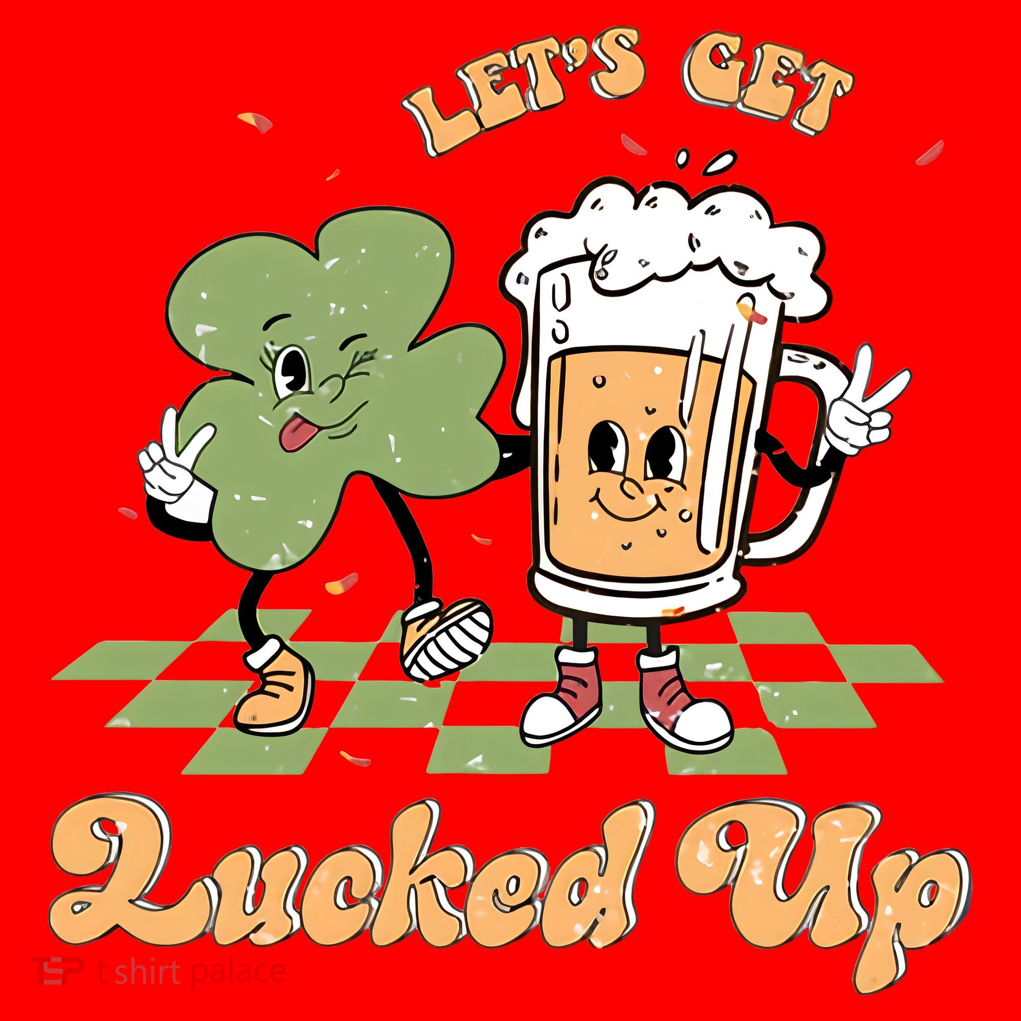 Let's Get Lucked Up St Patrick's Lucky Shamrock St Patrick's Day Beer Drinking Santa Hat