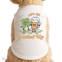 Let's Get Lucked Up St Patrick's Lucky Shamrock St Patrick's Day Beer Drinking Doggie Tank thumb 0