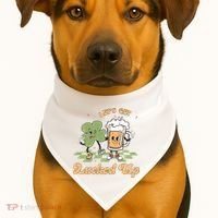Let's Get Lucked Up St Patrick's Lucky Shamrock St Patrick's Day Beer Drinking USA-Made Doggie Bandana thumb 1