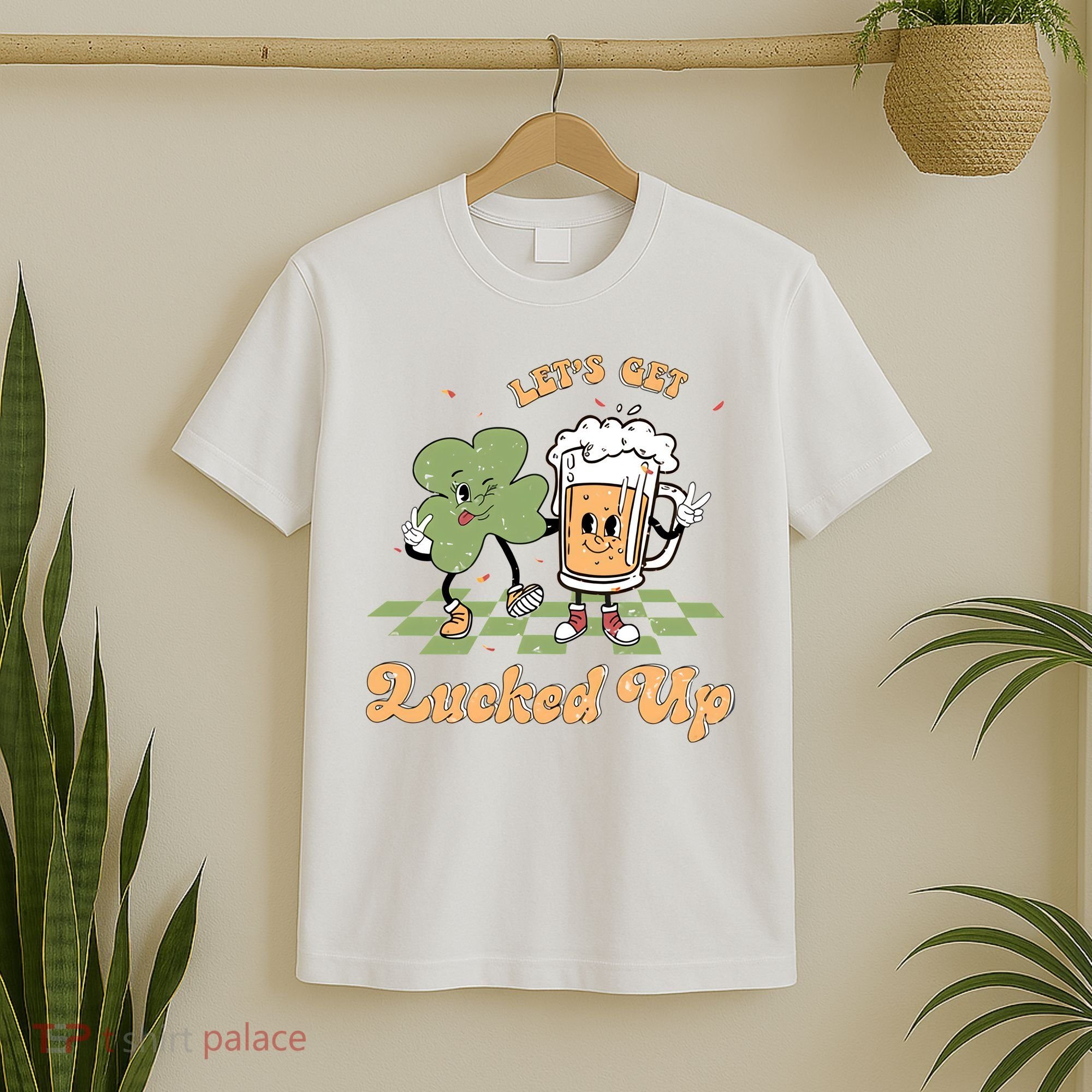 Let's Get Lucked Up St Patrick's Lucky Shamrock St Patrick's Day Beer Drinking T-Shirt