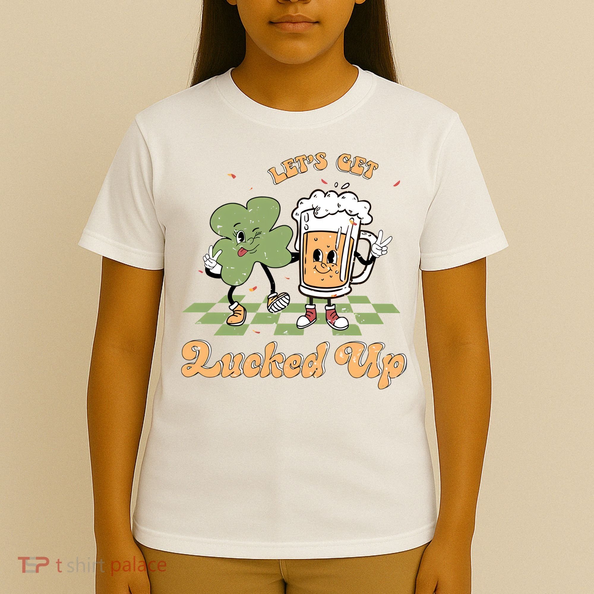 Let's Get Lucked Up St Patrick's Lucky Shamrock St Patrick's Day Beer Drinking T-Shirt