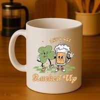 Let's Get Lucked Up St Patrick's Lucky Shamrock St Patrick's Day Beer Drinking Coffee Mug thumb 4