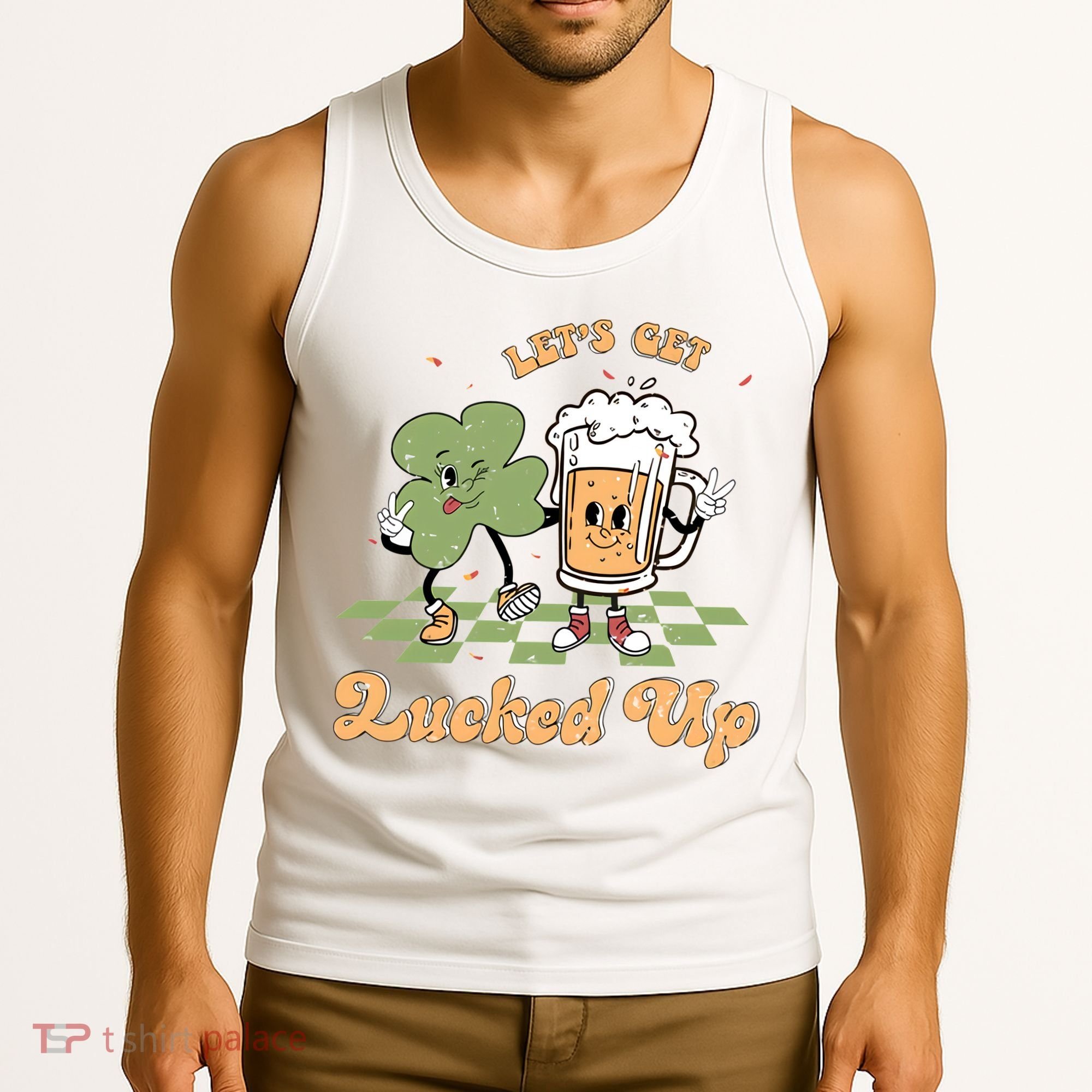 Let's Get Lucked Up St Patrick's Lucky Shamrock St Patrick's Day Beer Drinking Tank Top