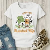 Let's Get Lucked Up St Patrick's Lucky Shamrock St Patrick's Day Beer Drinking Women's T-Shirt thumb 3