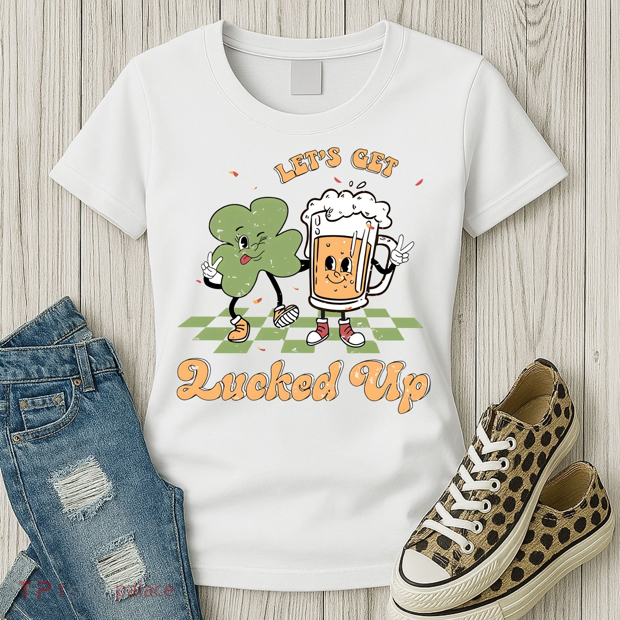 Let's Get Lucked Up St Patrick's Lucky Shamrock St Patrick's Day Beer Drinking Women's T-Shirt