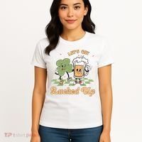 Let's Get Lucked Up St Patrick's Lucky Shamrock St Patrick's Day Beer Drinking Women's T-Shirt thumb 4