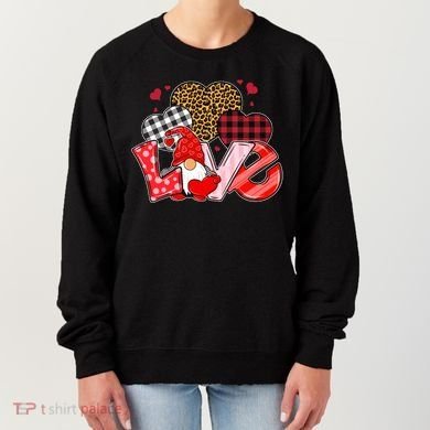 Love Gnome Leopard Checkered Pattern Women's Sweatshirt