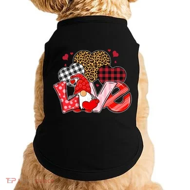 Love Gnome Leopard Checkered Pattern Doggie Tank