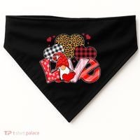 Love Gnome Leopard Checkered Pattern USA-Made Doggie Bandana thumb 0