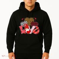 Love Gnome Leopard Checkered Pattern Hoodie thumb 2