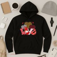 Love Gnome Leopard Checkered Pattern Hoodie thumb 3