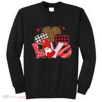 Love Gnome Leopard Checkered Pattern Sweatshirt thumb 0