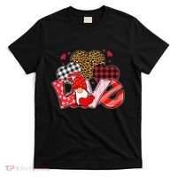 Love Gnome Leopard Checkered Pattern T-Shirt thumb 0