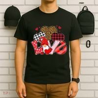 Love Gnome Leopard Checkered Pattern T-Shirt thumb 6