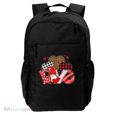 Love Gnome Leopard Checkered Pattern Backpack