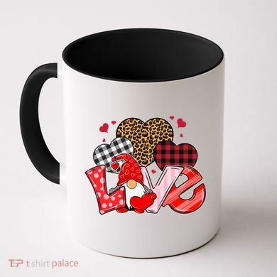 Love Gnome Leopard Checkered Pattern Coffee Mug