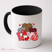 Love Gnome Leopard Checkered Pattern Coffee Mug thumb 0