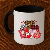Love Gnome Leopard Checkered Pattern Coffee Mug thumb 2