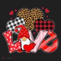 Love Gnome Leopard Checkered Pattern Beanie thumb 2