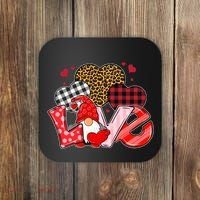 Love Gnome Leopard Checkered Pattern Coaster thumb 0