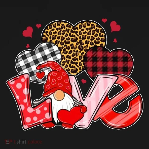 Love Gnome Leopard Checkered Pattern Polo