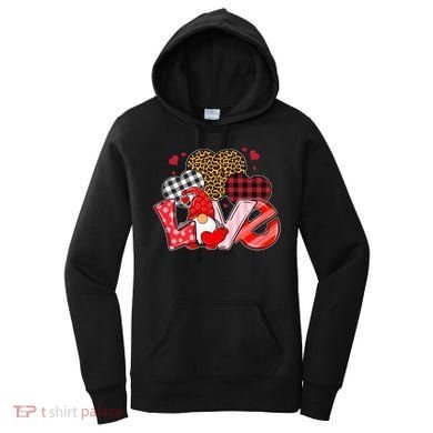 Love Gnome Leopard Checkered Pattern Women's Hoodie