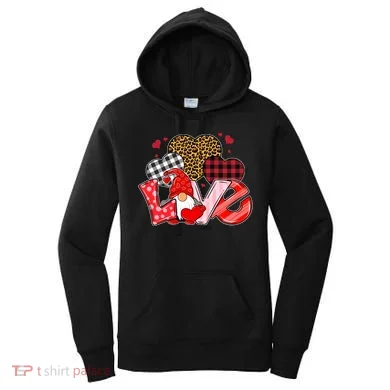 Love Gnome Leopard Checkered Pattern Women's Hoodie
