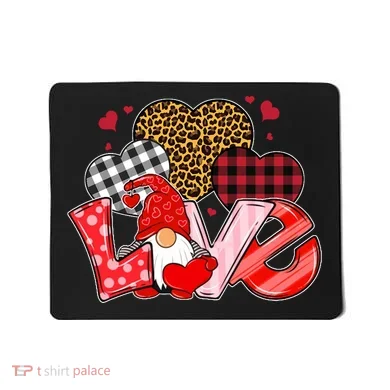 Love Gnome Leopard Checkered Pattern Mousepad