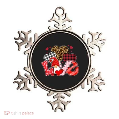 Love Gnome Leopard Checkered Pattern Ornament