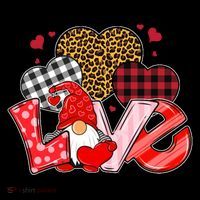 Love Gnome Leopard Checkered Pattern Ornament thumb 1