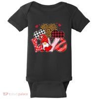 Love Gnome Leopard Checkered Pattern Baby Bodysuit thumb 0