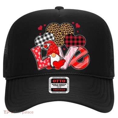 Love Gnome Leopard Checkered Pattern Hat