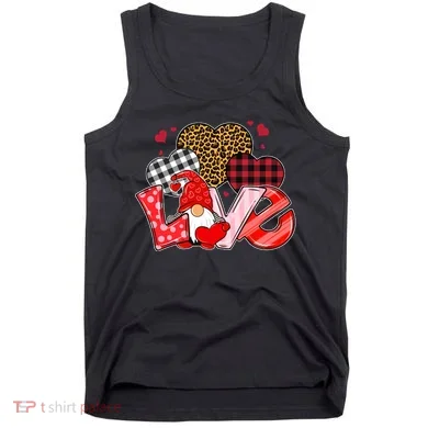 Love Gnome Leopard Checkered Pattern Tank Top