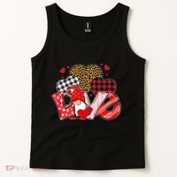 Love Gnome Leopard Checkered Pattern Tank Top thumb 2