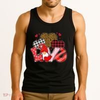 Love Gnome Leopard Checkered Pattern Tank Top thumb 3