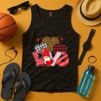Love Gnome Leopard Checkered Pattern Tank Top thumb 4