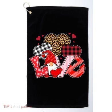Love Gnome Leopard Checkered Pattern Golf Towel