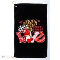 Love Gnome Leopard Checkered Pattern Golf Towel thumb 0