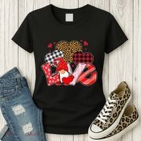 Love Gnome Leopard Checkered Pattern Women's T-Shirt thumb 3