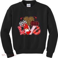 Love Gnome Leopard Checkered Pattern Kids Sweatshirt thumb 0