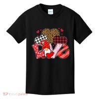 Love Gnome Leopard Checkered Pattern Kids T-Shirt thumb 0