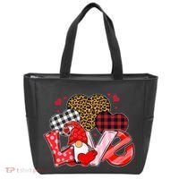 Love Gnome Leopard Checkered Pattern Tote Bag thumb 0