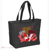 Love Gnome Leopard Checkered Pattern Tote Bag thumb 2